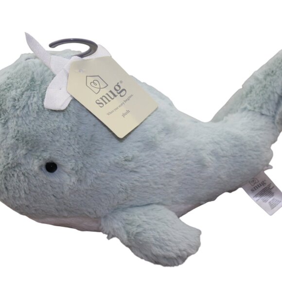 Snug Whale Plush Stuffed Animal Toy 12" Soft Lovey Baby Infant Green White NWT - Picture 1 of 5
